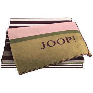 Joop! Wohndecke Lines, Grün, Bordeaux, Hellrosa, Textil, Abstraktes, 150x200 cm, Made in Germany, Oeko-Tex® Standard 100, Kettelrand, pflegeleicht, Wohntextilien, Decken, Kuscheldecken