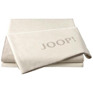 Joop! Wohndecke Uni Doubleface, Weiß, Beige, Textil, 150x200 cm, Made in Germany, Oeko-Tex® Standard 100, Kettelrand, pflegeleicht, Wohntextilien, Decken, Kuscheldecken