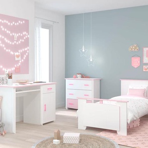 Jugendzimmer-Set PARISOT Biotiful Schlafzimmermöbel-Sets rosa (weiß, rosa) Baby Komplett-Kinderzimmer