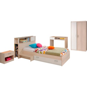 Jugendzimmer-Set PARISOT Charly Schlafzimmermöbel-Sets Gr. Set mit 2-türigem Kleiderschrank, weiß (akaziefarben/weiß) Baby