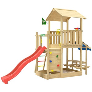 Jungle Gym Spielturm Keep, Spielanlage mit Mini Market und Rutsche mit Wasseranschluss