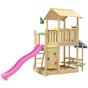 Jungle Gym Spielturm Keep, Spielanlage mit Mini Market und Rutsche mit Wasseranschluss