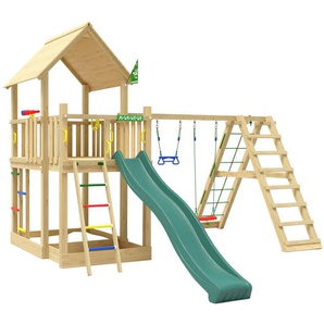 Jungle Gym Spielturm Majesty, Spielanlage mit Schaukel, Kletterbock und Rutsche mit Wasseranschluss