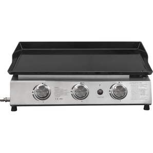 Gasgrill JUSTUS BBQ-Gas-Plancha Grilleau 3 Grills Gr. B/H/T: 62 cm x 24 cm x 47 cm, schwarz (edelstahlfarben, schwarz)