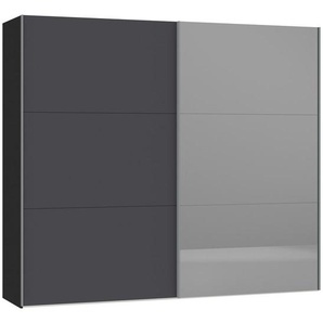 Jutzler Schwebetürenschrank, Anthrazit, Schwarz, Holzwerkstoff, 3 Fächer, 253x220x65 cm, Typenauswahl, Beimöbel erhältlich, umfangreiches Zubehör in verschiedenen Holzarten Größen Holzdekoren individuell planbar, individuelle Frontgestaltung,