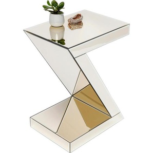 Kare-Design Beistelltisch, Silber, Glas, Holzwerkstoff, Sockel, 33x60x45 cm, Wohnzimmer, Wohnzimmertische, Beistelltische