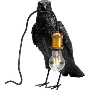 Kare-Design Tischleuchte Animal Crow, Schwarz, Kunststoff, Vogel,Vogel, 14x34x31 cm, Lampen & Leuchten, Innenbeleuchtung, Tischlampen, Tischlampen