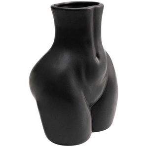 Kare-Design Vase, Schwarz, Keramik, 16x21x12 cm, Dekoration, Vasen, Keramikvasen