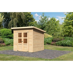 Karibu Gartenhaus Berseburg 4  Fichtenholz naturbelassen 219 x 212 x 214 cm