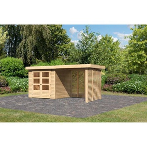 Karibu Gartenhaus Dornhan 2 Set 4 naturfarben 437 x 217 x 211 cm