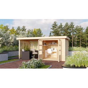 Karibu Gartenhaus Dornhan 3 Set 4 naturfarben 466 x 217 x 211 cm