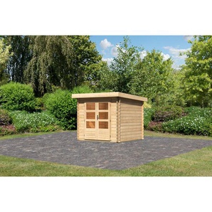 Karibu Gartenhaus Kastrup 2 Fichtenholz naturbelassen 220 x 237 x 237 cm