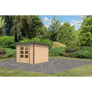 Karibu Gartenhaus Meteor A naturbelassen/anthrazit 309 x 218,5 x 292,4 cm