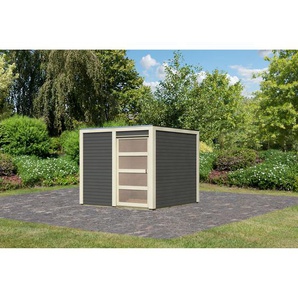 Karibu Gartenhaus Quadrado 1 terragrau 246 x 214 x 246 cm