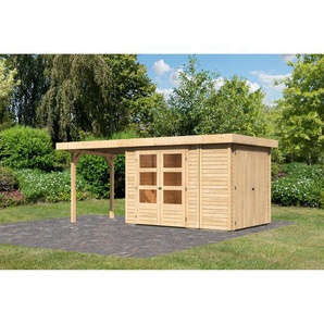 Karibu Gartenhaus-Set Betola 2 Fichtenholz naturbelassen 211 x 508 x 217 cm