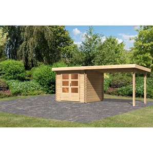 Karibu Gartenhaus-Set Kastrup 2 Fichtenholz naturbelassen 220 x 519 x 237 cm