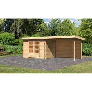 Karibu Gartenhaus-Set Kastrup 3 Fichtenholz naturbelassen 220 x 579 x 237 cm