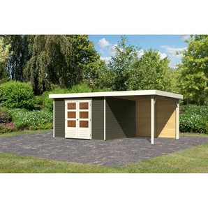 Karibu Gartenhaus-Set Raskola 6 Fichtenholz terragrau 216 x 522 x 306 cm