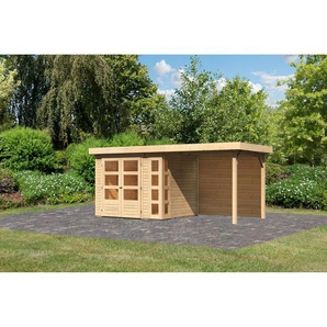 Karibu Gartenhaus-Set Terko 3 naturbelassen mit Schleppdach 491 x 211 x 238 cm