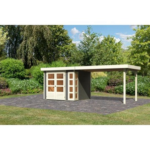 Karibu Gartenhaus-Set Terko 3 terragrau mit Schleppdach 528,5 x 211 x 238 cm