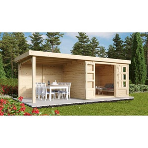 Karibu Gartenhaus-Set Terko 5 Fichtenholz naturbelassen 210 x 522 x 246 cm