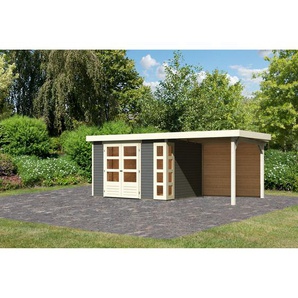 Karibu Gartenhaus-Set Terko 5 Fichtenholz terragrau 210 x 522 x 246 cm