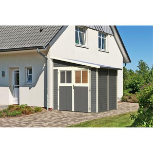 Karibu Gartenhaus Walsorde 2 terragrau 255 x 243 x 232 cm