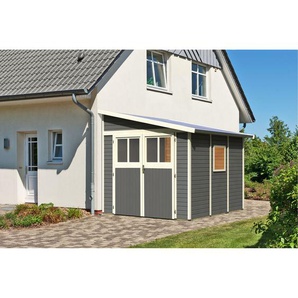 Karibu Gartenhaus Walsorde 3 terragrau 255 x 243 x 232 cm