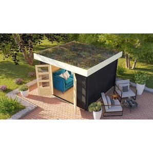 Karibu Gartenhaus Wiesenhaus 5 SET Fichtenholz anthrazit 297 x 297 x 220 cm