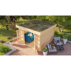 Karibu Gartenhaus Wiesenhaus 5 SET Fichtenholz naturbelassen 297 x 297 x 220 cm