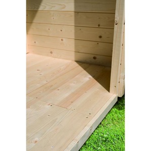 Karibu Holzfußboden für Gartenhaus natur, für Sockelmaß 4,90 x 4,00 m