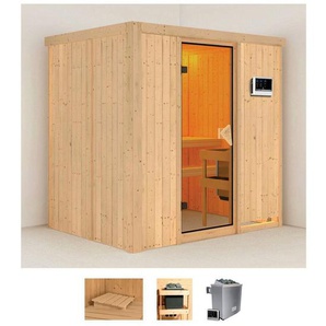 Karibu Sauna Bedine, BxTxH: 196 x 151 x 198 cm, 68 mm, (Set) 9 KW-Ofen mit externer Steuerung