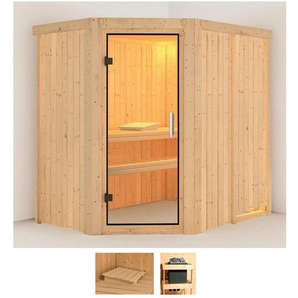 Karibu Sauna Clara, BxTxH: 151 x 196 x 198 cm, 68 mm, (Set) ohne Ofen