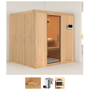 Karibu Sauna Dima, BxTxH: 196 x 170 x 198 cm, 68 mm, (Set) 3,6-kW-Bio-Plug & Play Ofen mit externer Steuerung