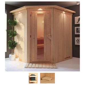 Karibu Sauna Laila, BxTxH: 210 x 184 x 202 cm, 68 mm, (Set) ohne Ofen