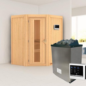 Karibu Sauna »Liyah« mit Energiespartür naturbelassen, BxTxH: 170 x 151 x 198 cm, 68 mm, in verschiedenen Ausführungen erhältlich