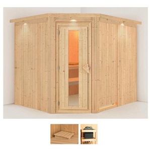 Karibu Sauna Marit, BxTxH: 245 x 210 x 202 cm, 68 mm, (Set) ohne Ofen