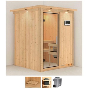 Karibu Sauna Norin, BxTxH: 165 x 165 x 202 cm, 68 mm, (Set) 9 KW-Ofen mit externer Steuerung