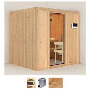 Karibu Sauna Sodin, BxTxH: 196 x 170 x 198 cm, 68 mm, (Set) 9 KW-Bio-Ofen mit externer Steuerung