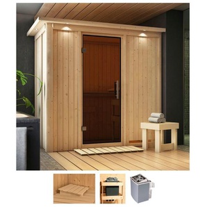 Karibu Sauna Vada, BxTxH: 210 x 132 x 202 cm, 68 mm, (Set) 9 KW-Ofen mit integrierter Steuerung