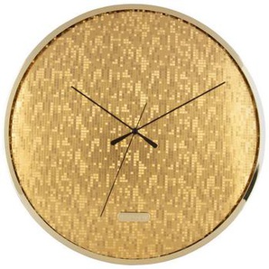 Karlsson Wanduhr Disco, Gold, Metall, 40x40x4.5 cm, Dekoration, Uhren, Wanduhren