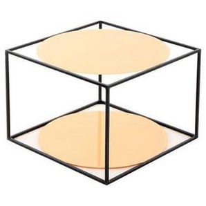 Kayoom Beistelltisch, Orange, Schwarz, Metall, Glas, rund, 50x36x50 cm, einfacher Aufbau, Wohnzimmer, Wohnzimmertische, Beistelltische, Beistelltische Metall