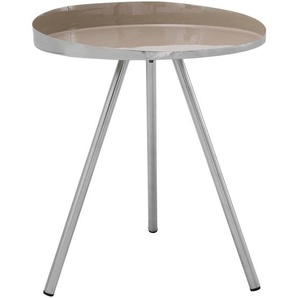 Kayoom Beistelltisch, Taupe, Silber, Metall, rund, Rundrohr, 41x47x41 cm, Wohnzimmer, Wohnzimmertische, Beistelltische, Beistelltische Metall