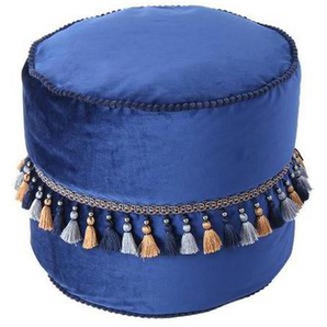 Kayoom Pouf, Blau, Gold, Textil, Füllung: Styroporkugeln, 45x38x45 cm, Reißverschluss, Wohnzimmer, Hocker, Poufs