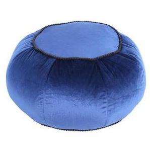 Kayoom Pouf, Blau, Textil, Füllung: Styroporkugeln, 65x35x65 cm, Reißverschluss, Wohnzimmer, Hocker, Poufs