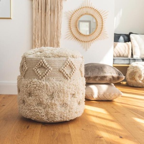 Kayoom Pouf »Bohist« - Naturfarben - Wolle -