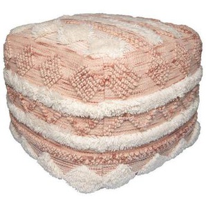 Kayoom Pouf, Creme, Rosa, Textil, Füllung: EPS Mikroperlen, 50x45x50 cm, Wohnzimmer, Hocker, Poufs