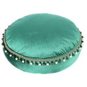 Kayoom Pouf, Grün, Textil, Füllung: Styroporkugeln, 65x25x65 cm, Reißverschluss, Wohnzimmer, Hocker, Poufs