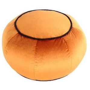 Kayoom Pouf, Orange, Bronze, Textil, Füllung: Styroporkugeln, 65x35x65 cm, Reißverschluss, Wohnzimmer, Hocker, Poufs