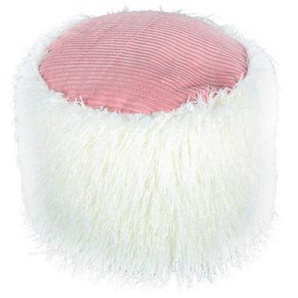 Kayoom Pouf, Rosa, Weiß, Kunststoff, 45x38x45 cm, Wohnzimmer, Hocker, Poufs